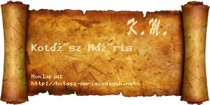 Kotász Mária névjegykártya